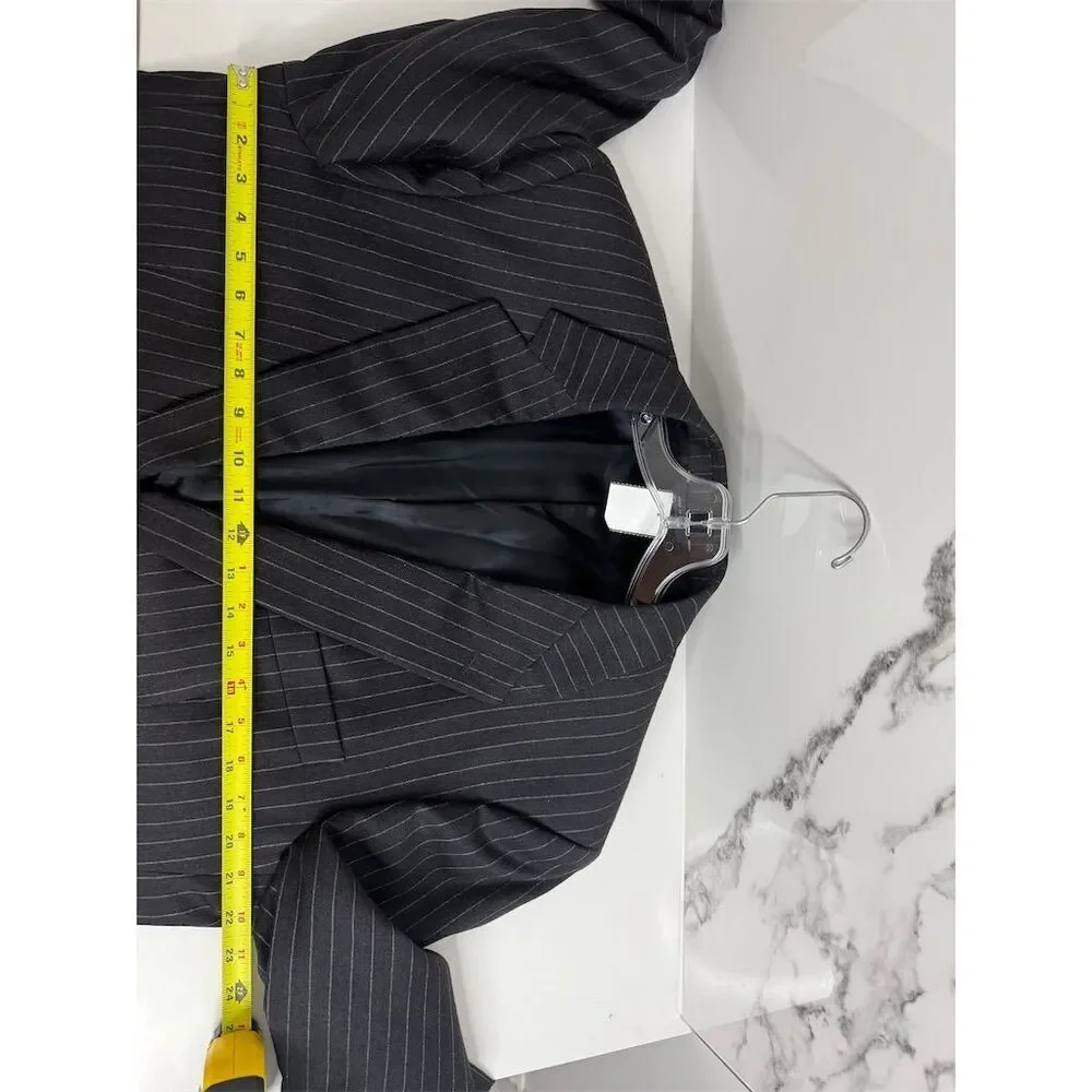 Brooks Brothers Men's Gray Striped Cashmere Wool Blazer Size 44 Formal​
